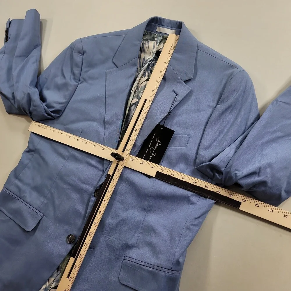 Sean John Light Blue Blazer Mens 38S 38 Classic-Fit Cotton Suit Jacket $360 NEW‎